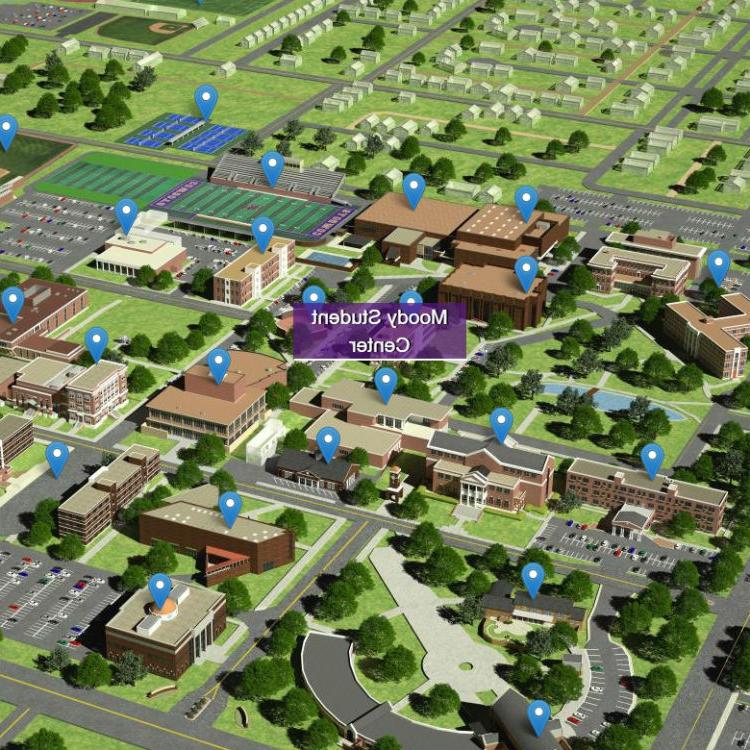 Image of HSU virtual tour map.